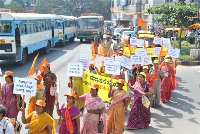 Many devout Hindu women also participated in the protest rally